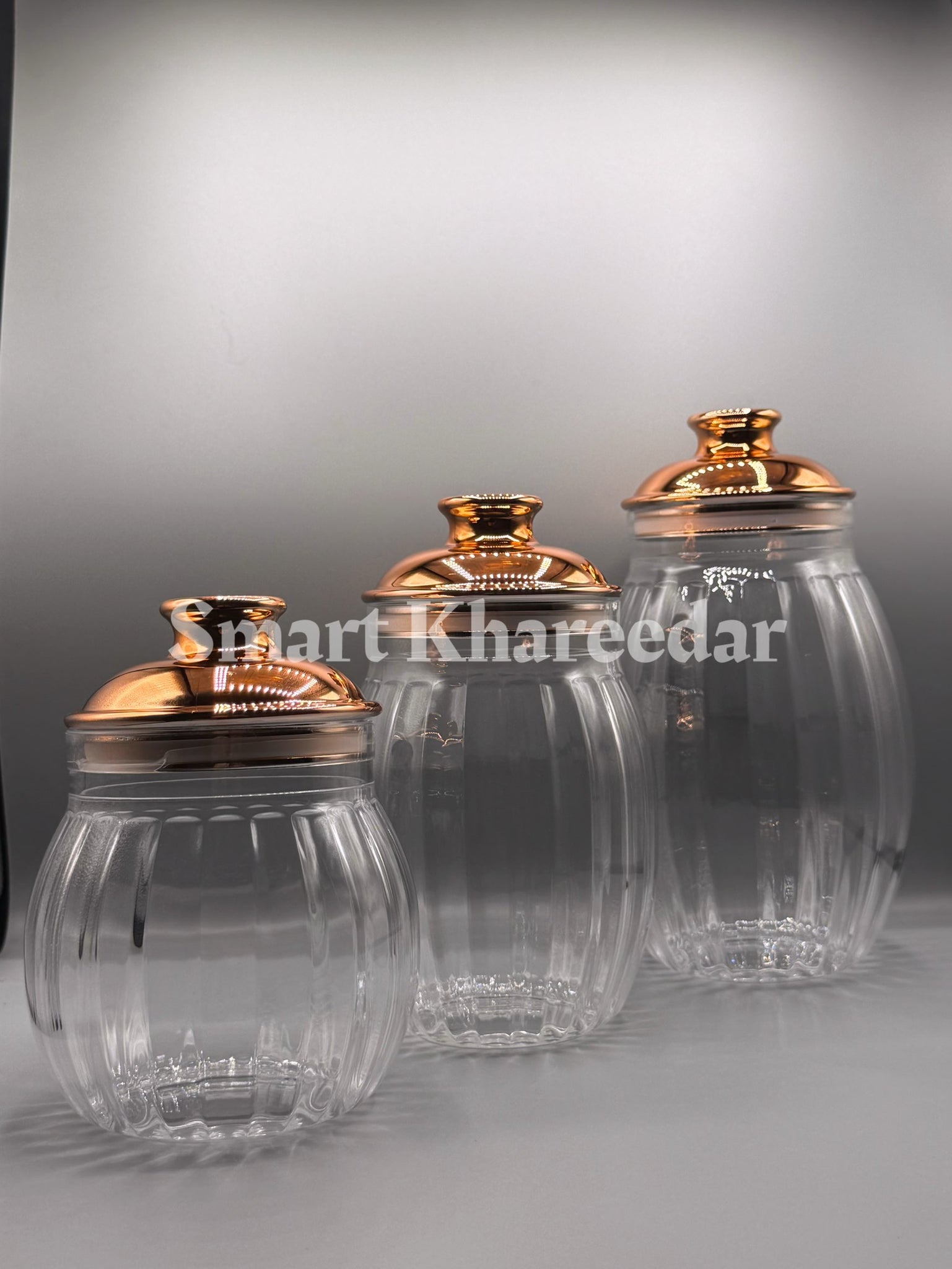 3pc Acrylic Airtight Royal Jar Set with Lid
