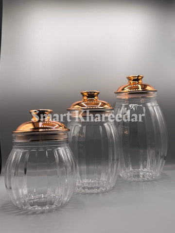 3pc Acrylic Airtight Royal Jar Set with Lid
