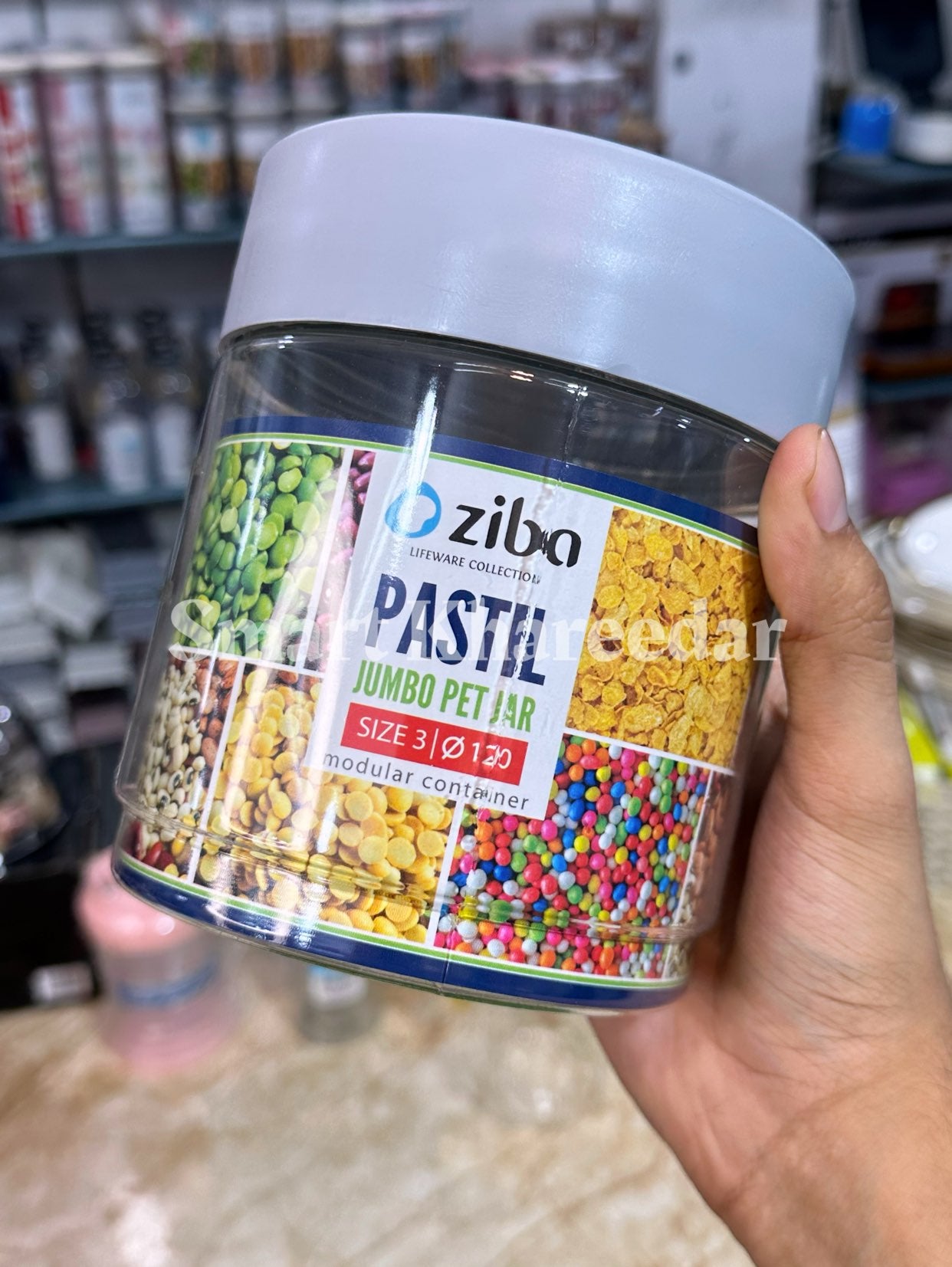 1 L Ziba Plastic Airtight Pet Jar - Size 4
