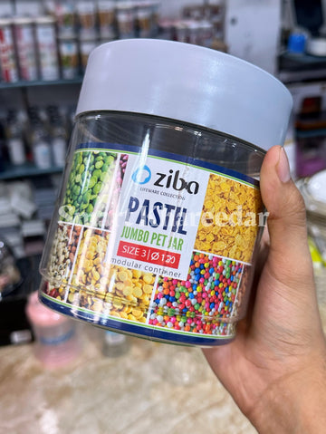 1 L Ziba Plastic Airtight Pet Jar - Size 4