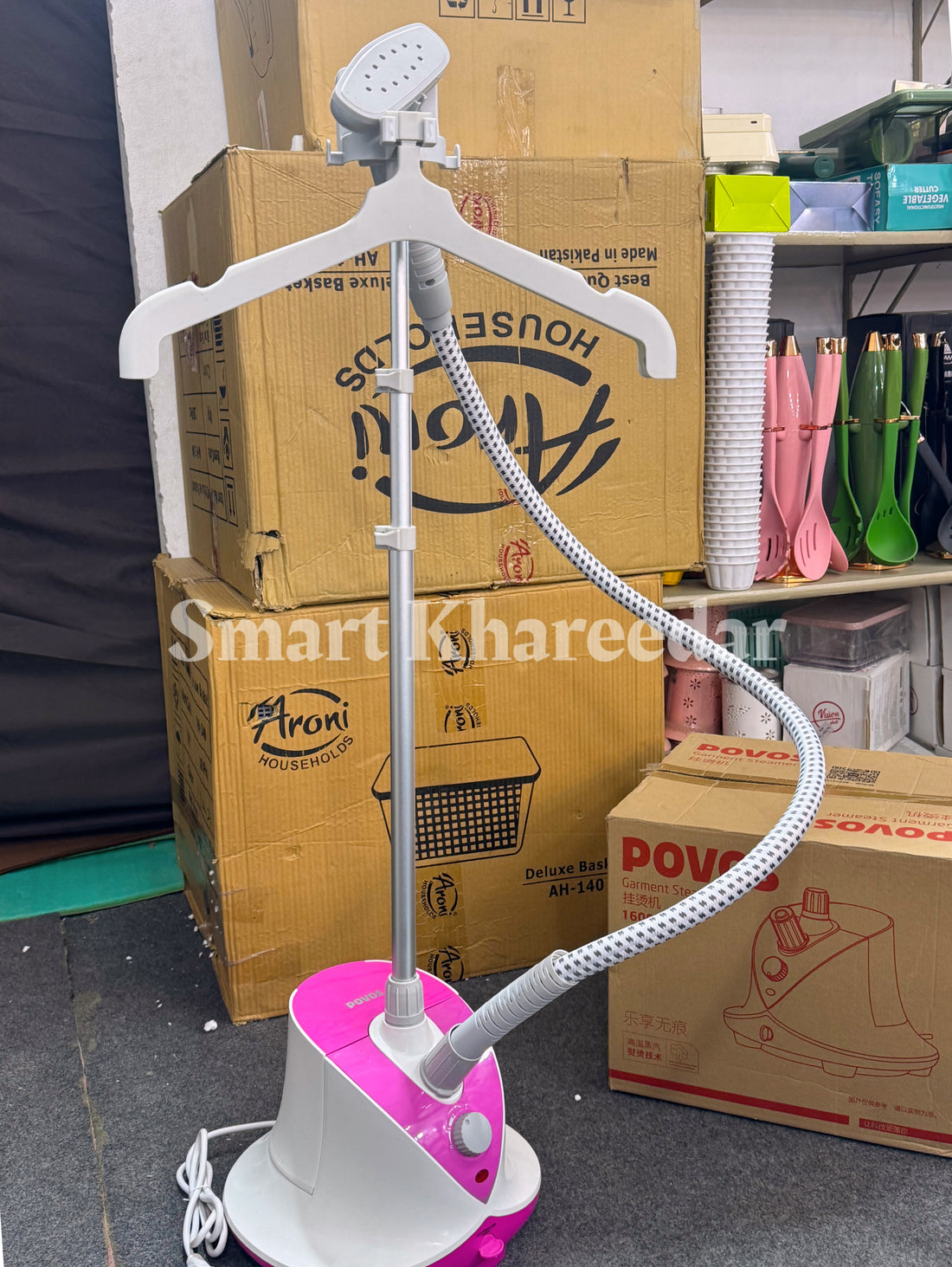 POVOS GARMENT Steamer | Hanging Stand Iron for Clothes 1600W