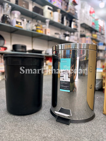 Stainless Steel 20L Peddle DustBin [with Plastic Pot inside]