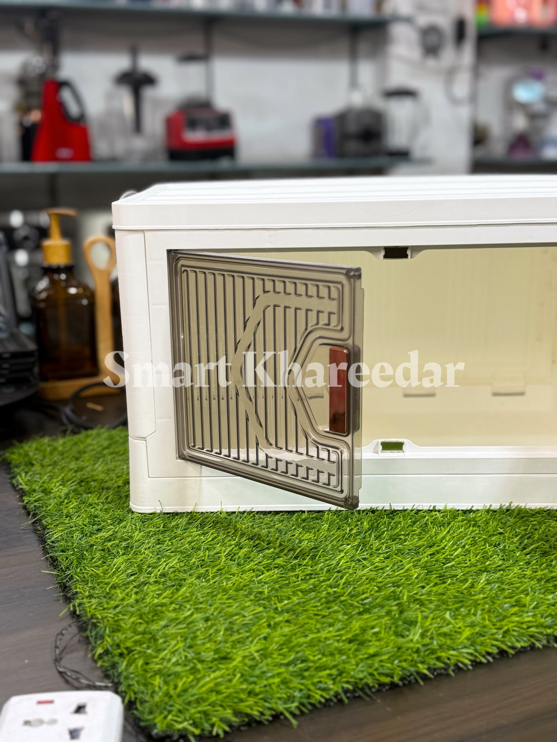 Large Double Door Open Folding Storage Cabinet with Lid Wheels - Almirah Daraz