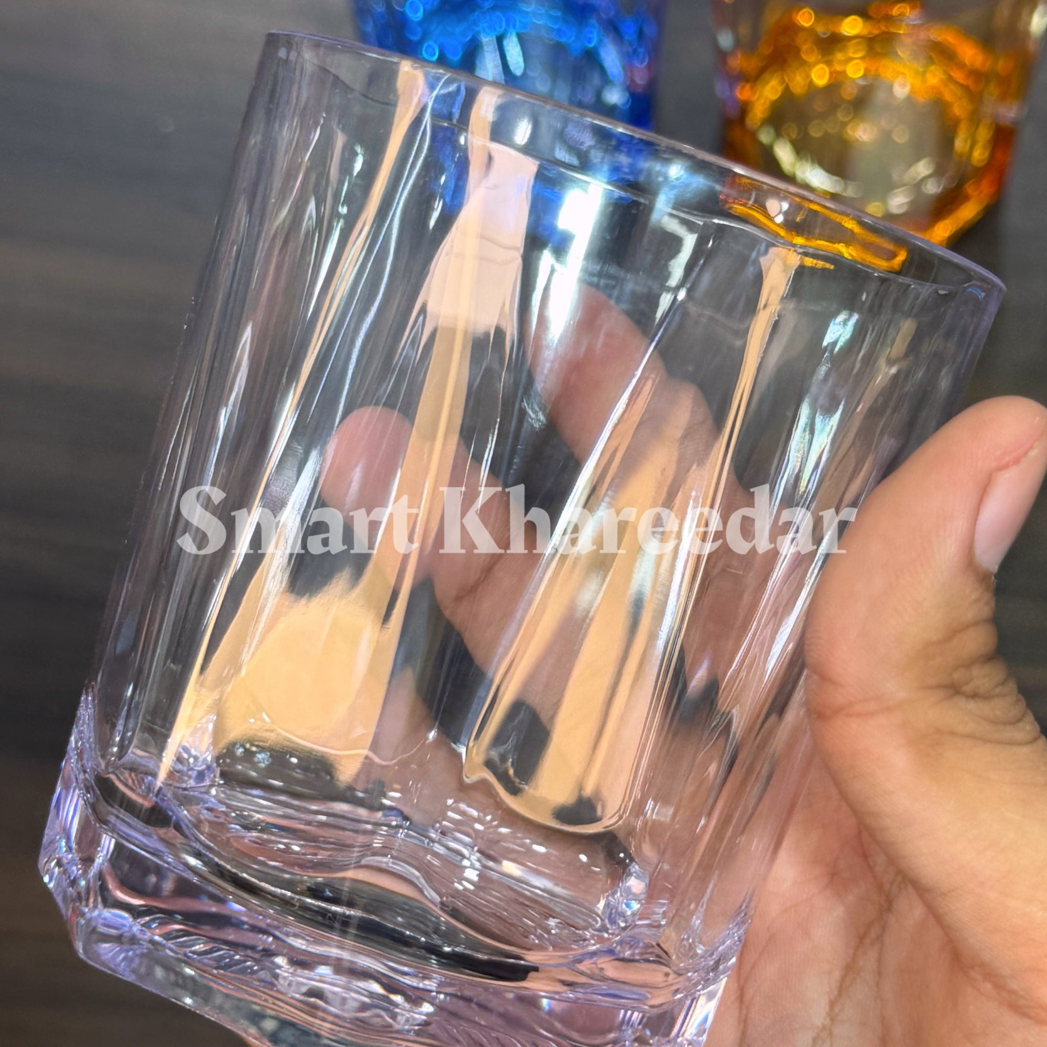 Acrylic Shiny Colored Glass – 300ml Transparent Drinking Cup | Premium Unbreakable Tumbler