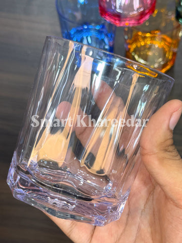 Acrylic Shiny Colored Glass – 300ml Transparent Drinking Cup | Premium Unbreakable Tumbler