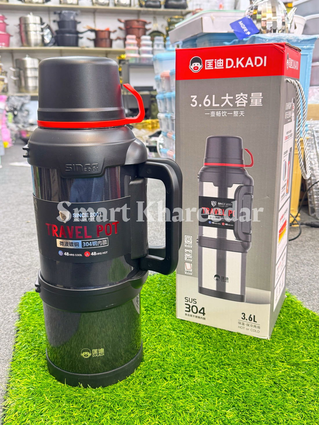 3.6L Long Stainless Steel Flask Thermos - 36 Hours Hot & Cool Guarantee