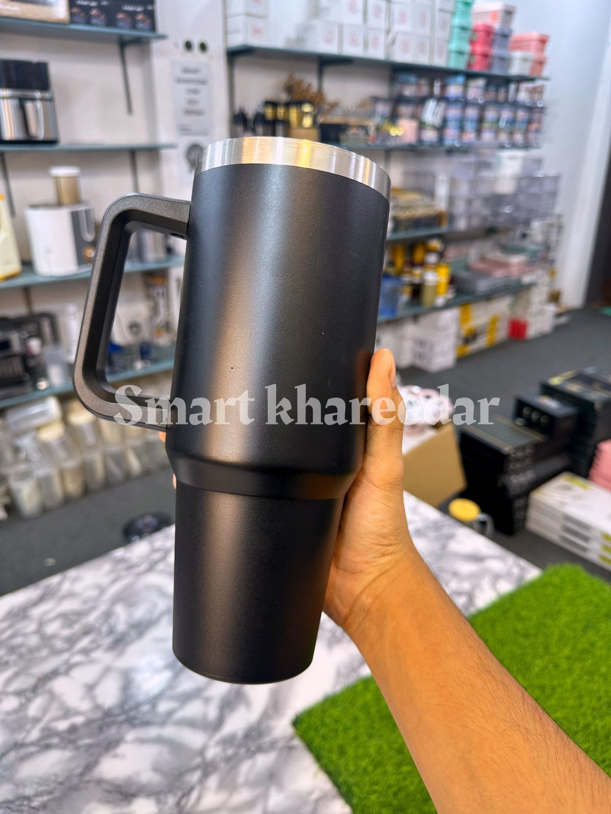 40oz/1200ml Tumbler with Handle and Straw | Hot & Cool Car Cup