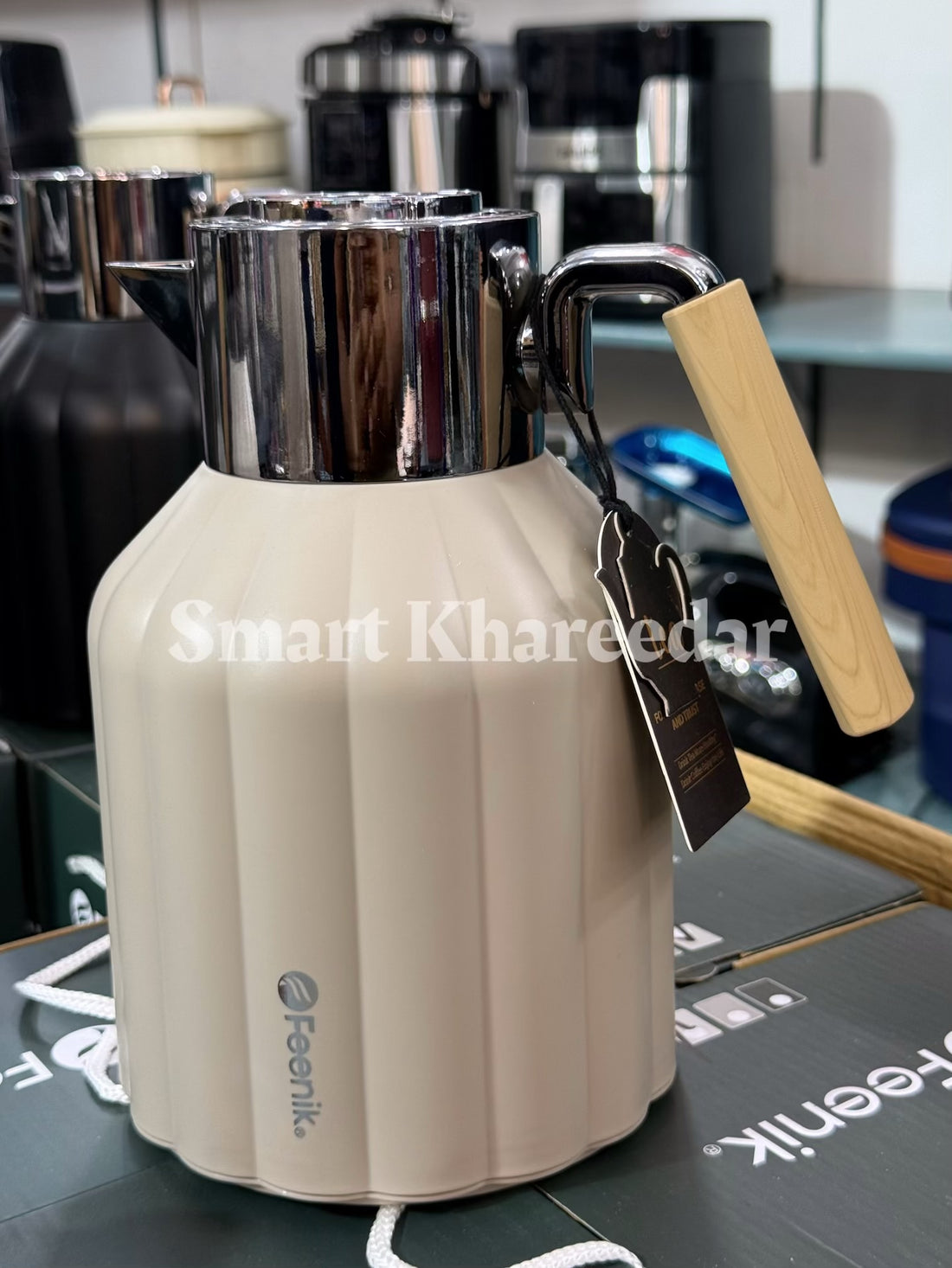 Feenik 1L Glass Vacuum Flask Thermos | Double Wall Insulation
