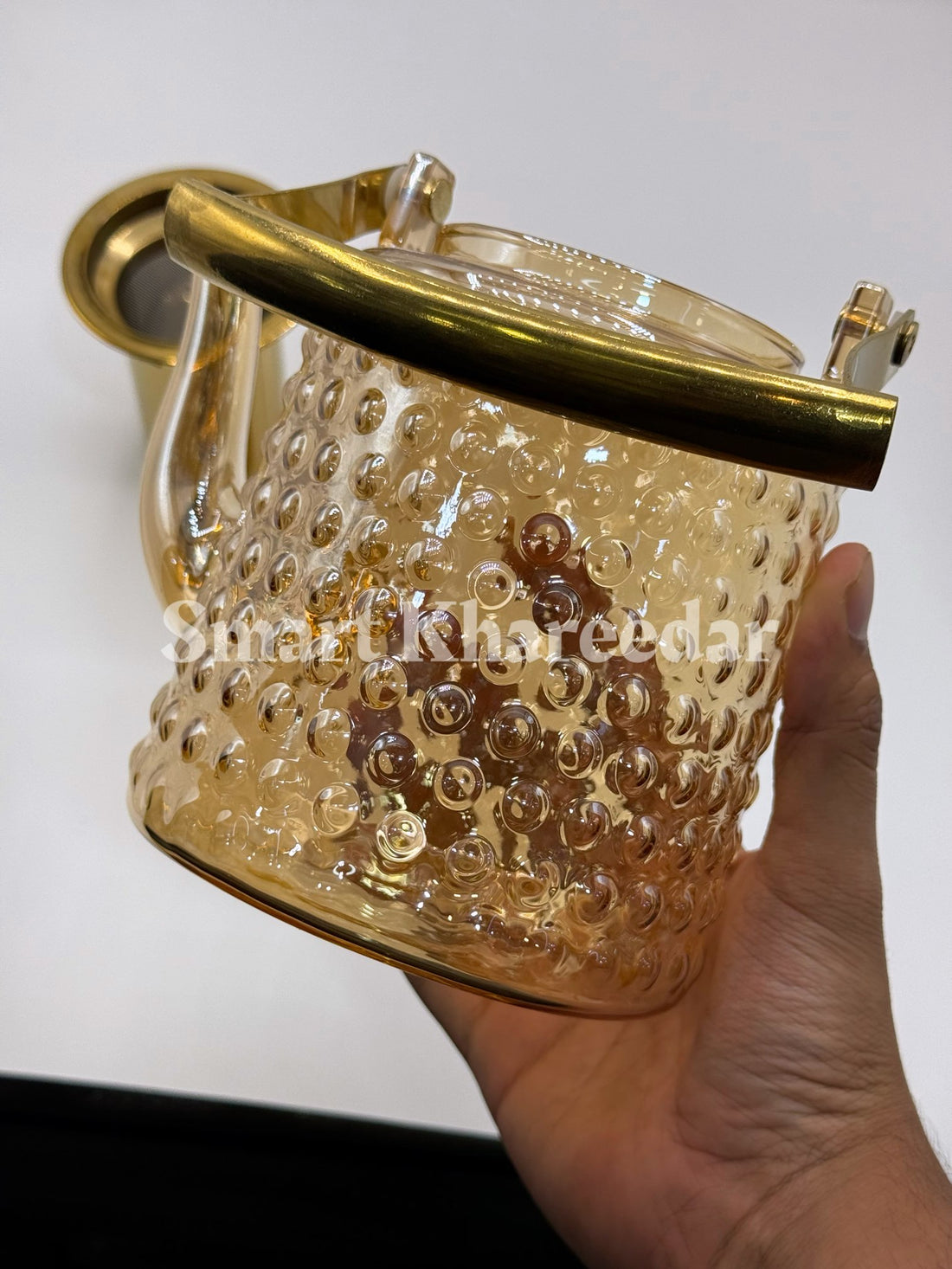 1L Glass Stove Kettle - Tea Pot with Steel Strainer