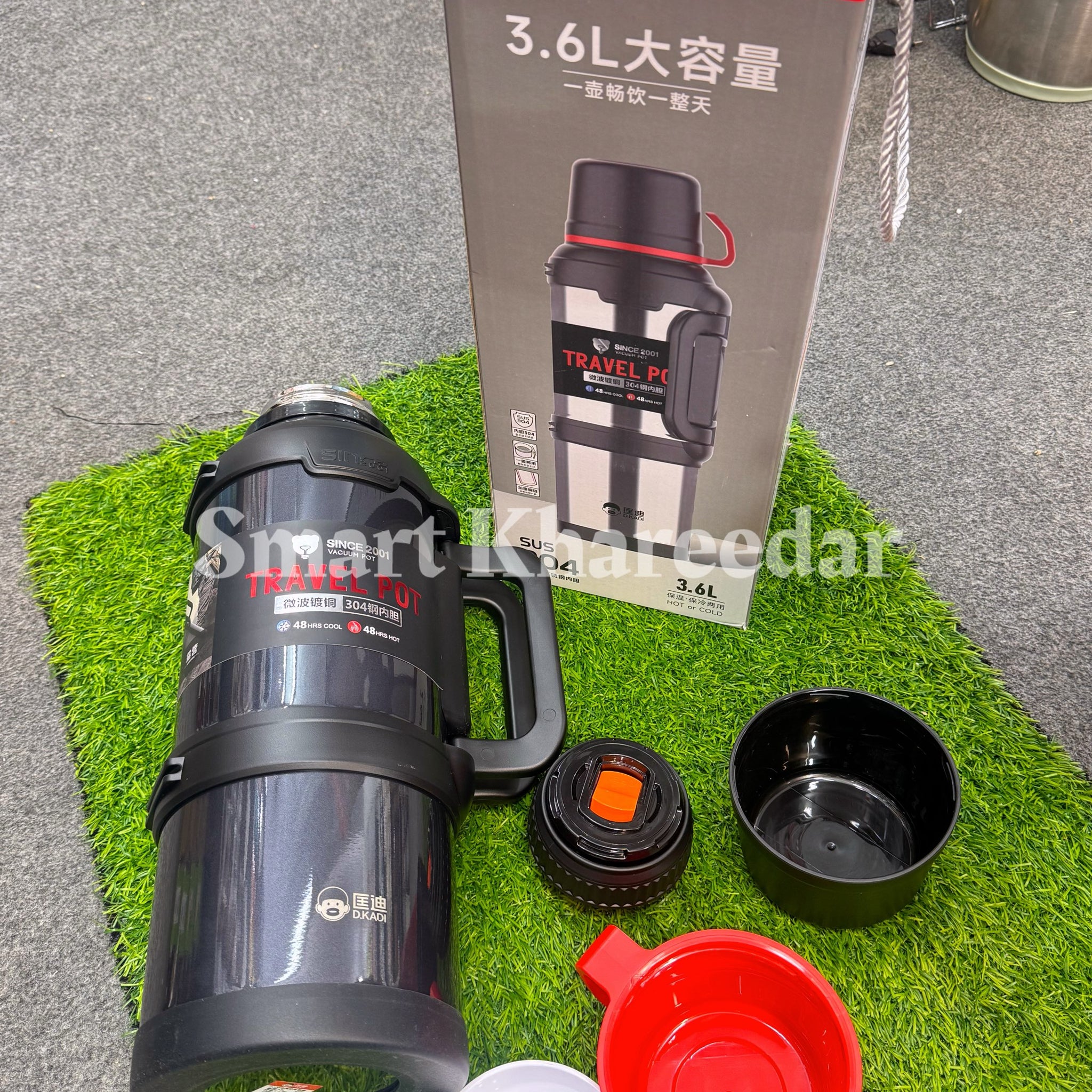 3.6L Long Stainless Steel Flask Thermos - 36 Hours Hot & Cool Guarantee