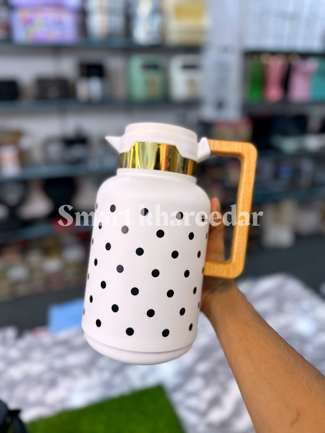 Polka Dot 2L Glass Thermos Flask (Japanese)