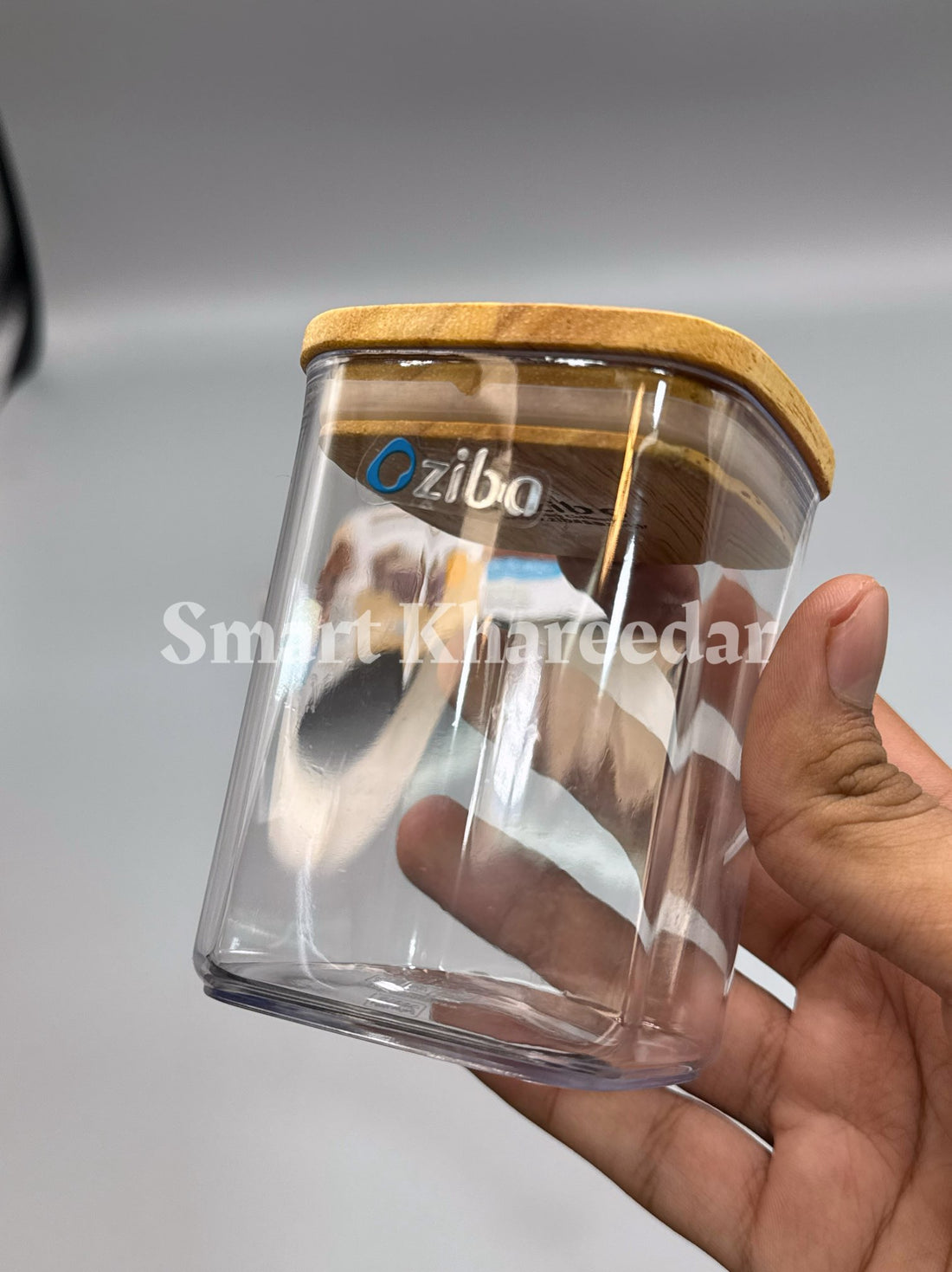 Ziba 288ml Crystal Acrylic Jar with Bamboo Wooden Airtight Lid