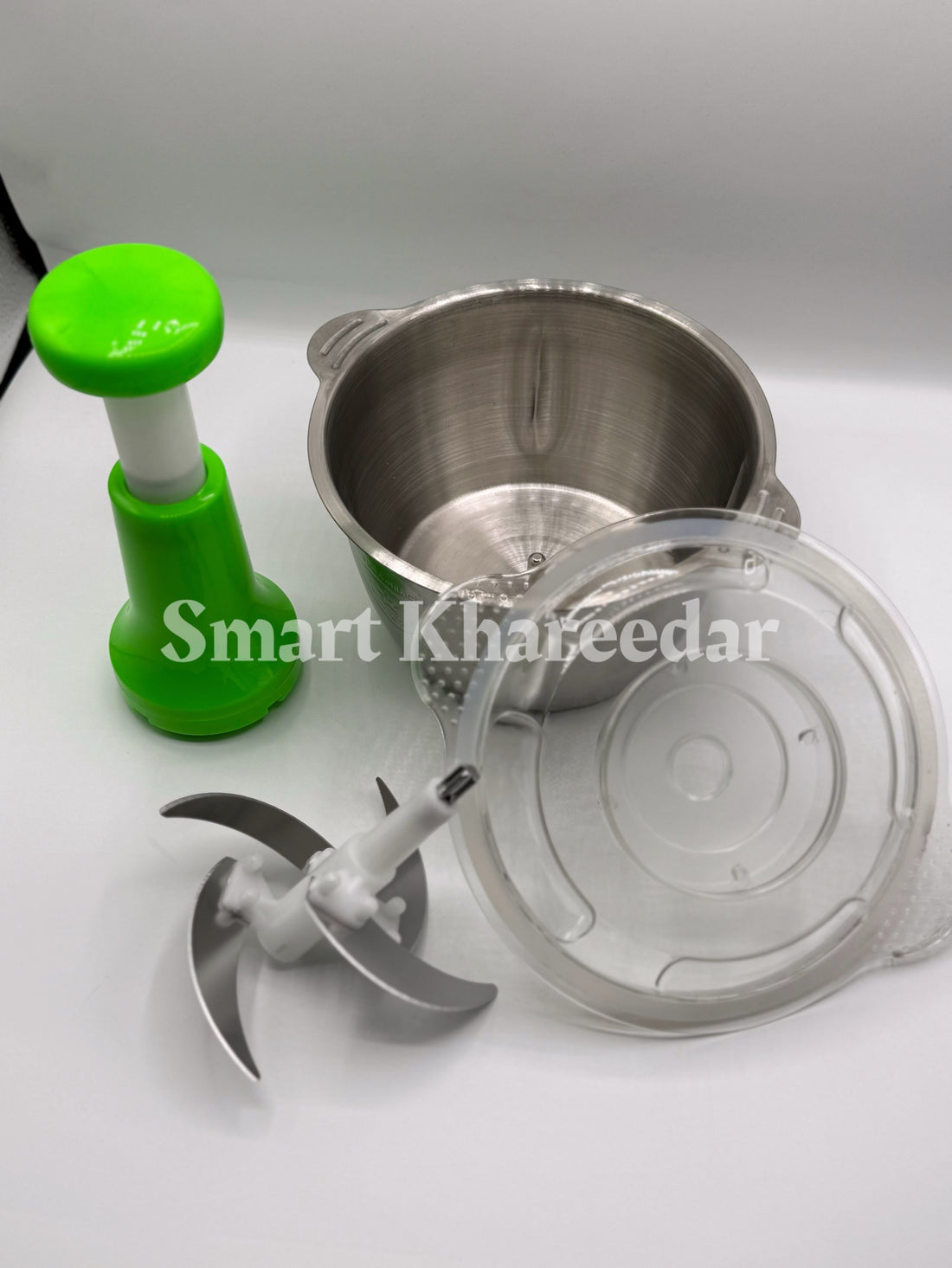 2L Stainless Steel Hand Push Chopper - Manual Cutter