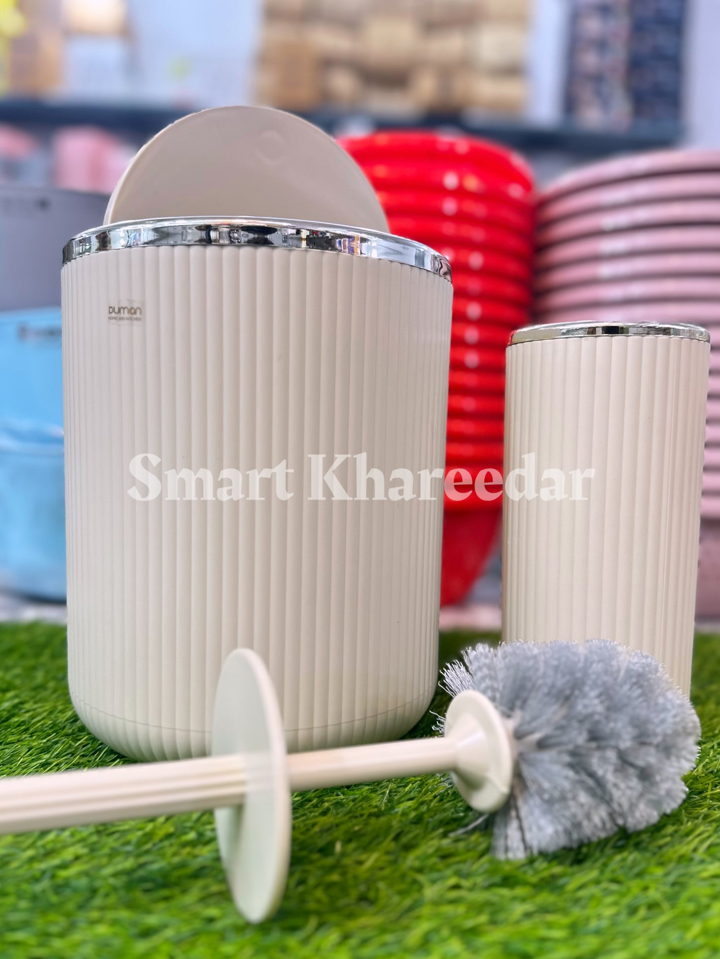 Duman Washroom Set (Dustbin + Cleaning Brush)