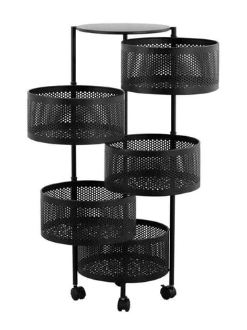 5 Layer Metal Kitchen Rotating Storage Rack | Vegetable Drawer Stand - Smart Khareedar