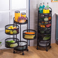 5 Layer Metal Kitchen Rotating Storage Rack | Vegetable Drawer Stand - Smart Khareedar