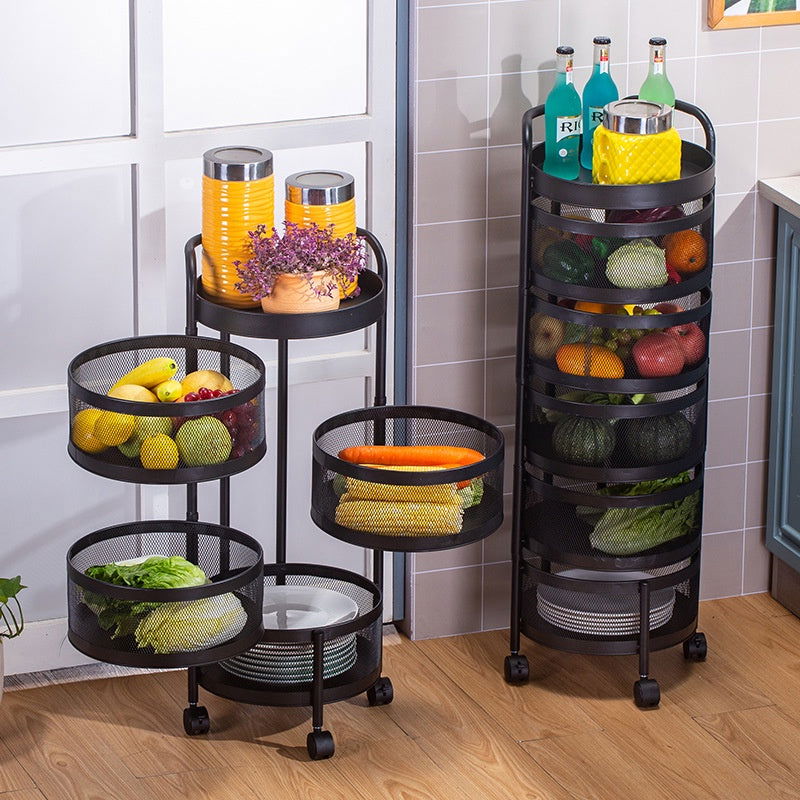 5 Layer Metal Kitchen Rotating Storage Rack | Vegetable Drawer Stand - Smart Khareedar