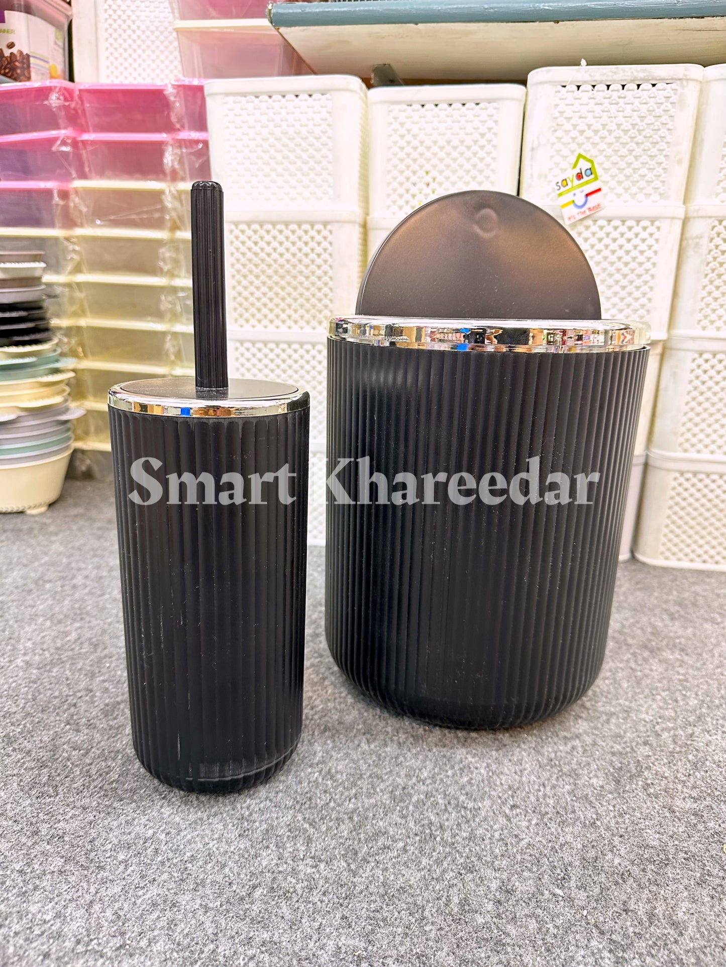 Duman Washroom Set (Dustbin + Cleaning Brush)