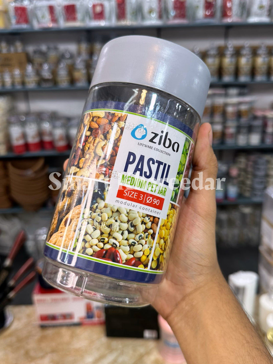 1kg Ziba Plastic Airtight Pet Jar - Size 2