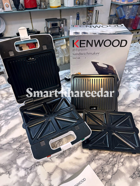 Kenwood 4 Slice Sandwich and Grill Maker [Detachable plates] SM-740