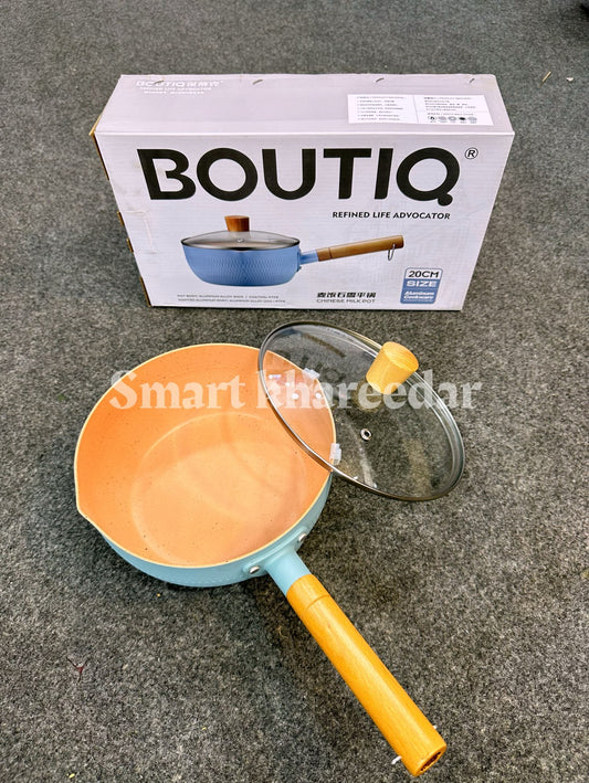 BOUTIQ Chinese Sauce Pan with Lid [20cm]