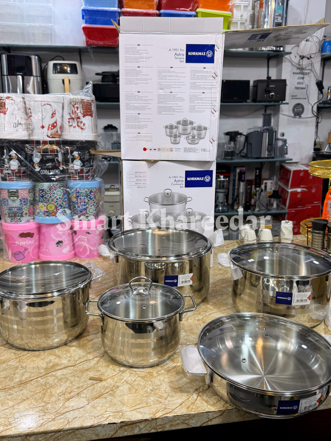 Korkmaz 10pcs Astra A-1901 Pro Cr-Ni Cookware Set