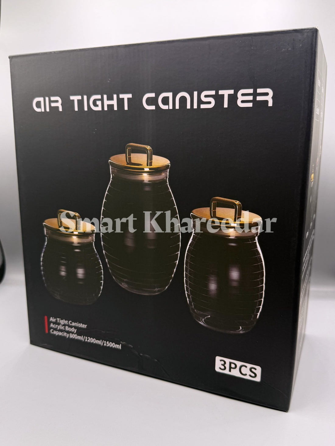 3pc Acrylic Airtight Royal Jar Set with Lid