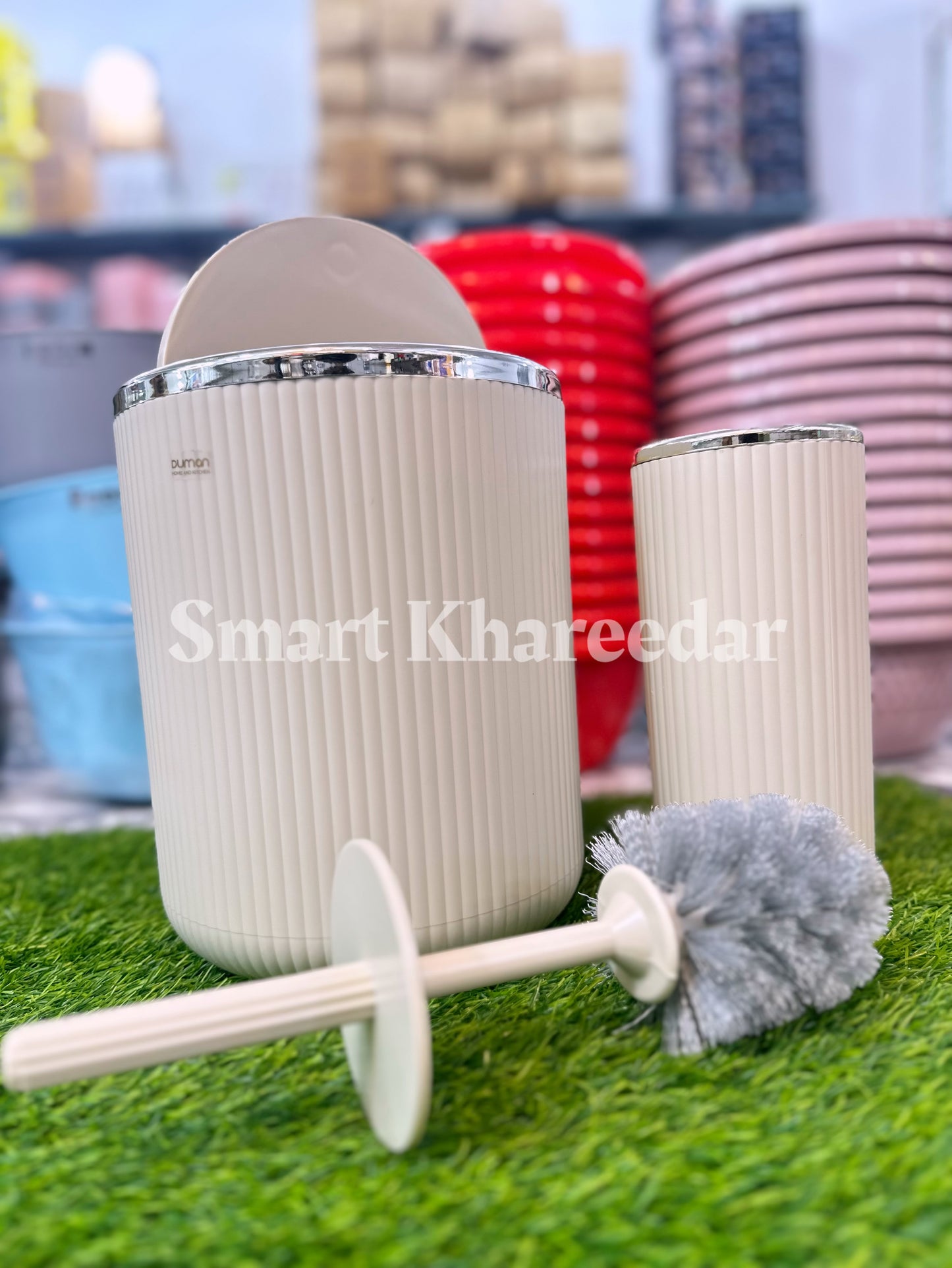 Duman Washroom Set (Dustbin + Cleaning Brush)