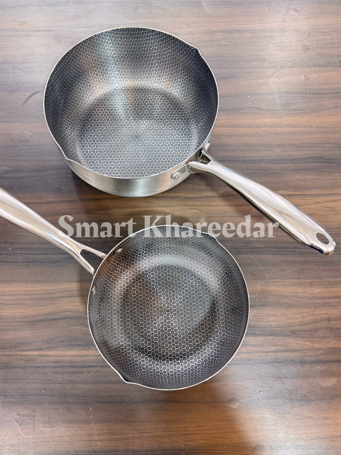 Stainless Steel LaserCut Honeycomb Sauce Pans - Deep Pot  with Handle