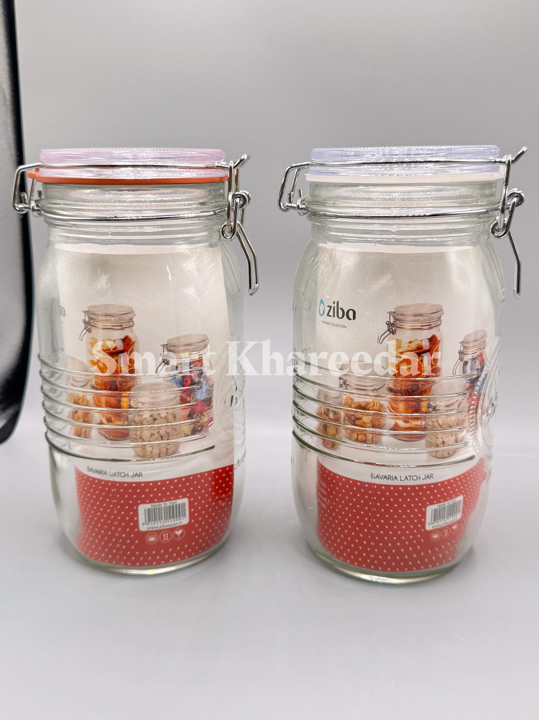 Ziba 2kg Glass Bavaria Latch Jar - Steel Lock