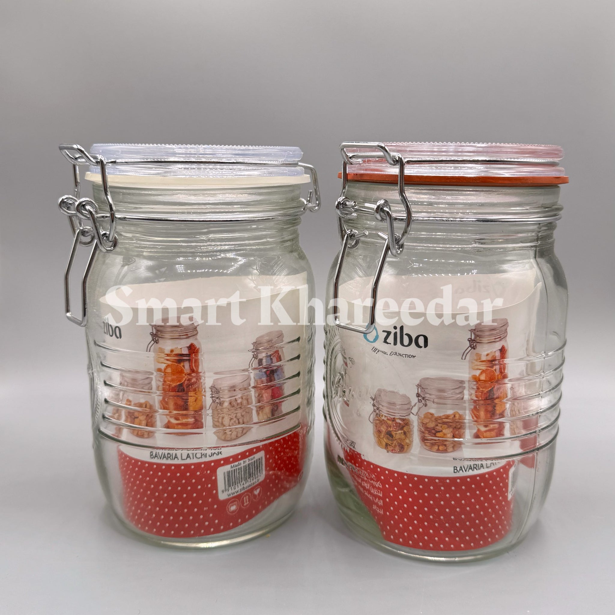 Ziba 1.5kg Glass Bavaria Latch Jar - Steel Lock