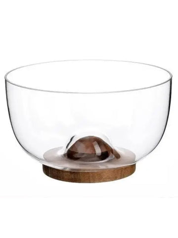Danny Home Glassware Serving Bowl With Wooden Stand 23.5 x 12.1cm