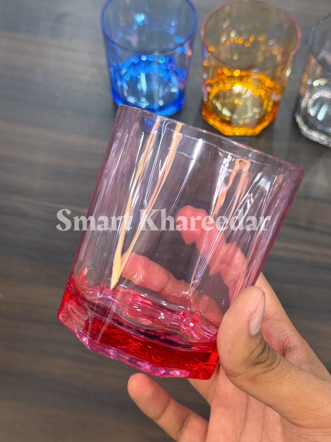 Acrylic Shiny Colored Glass – 300ml Transparent Drinking Cup | Premium Unbreakable Tumbler