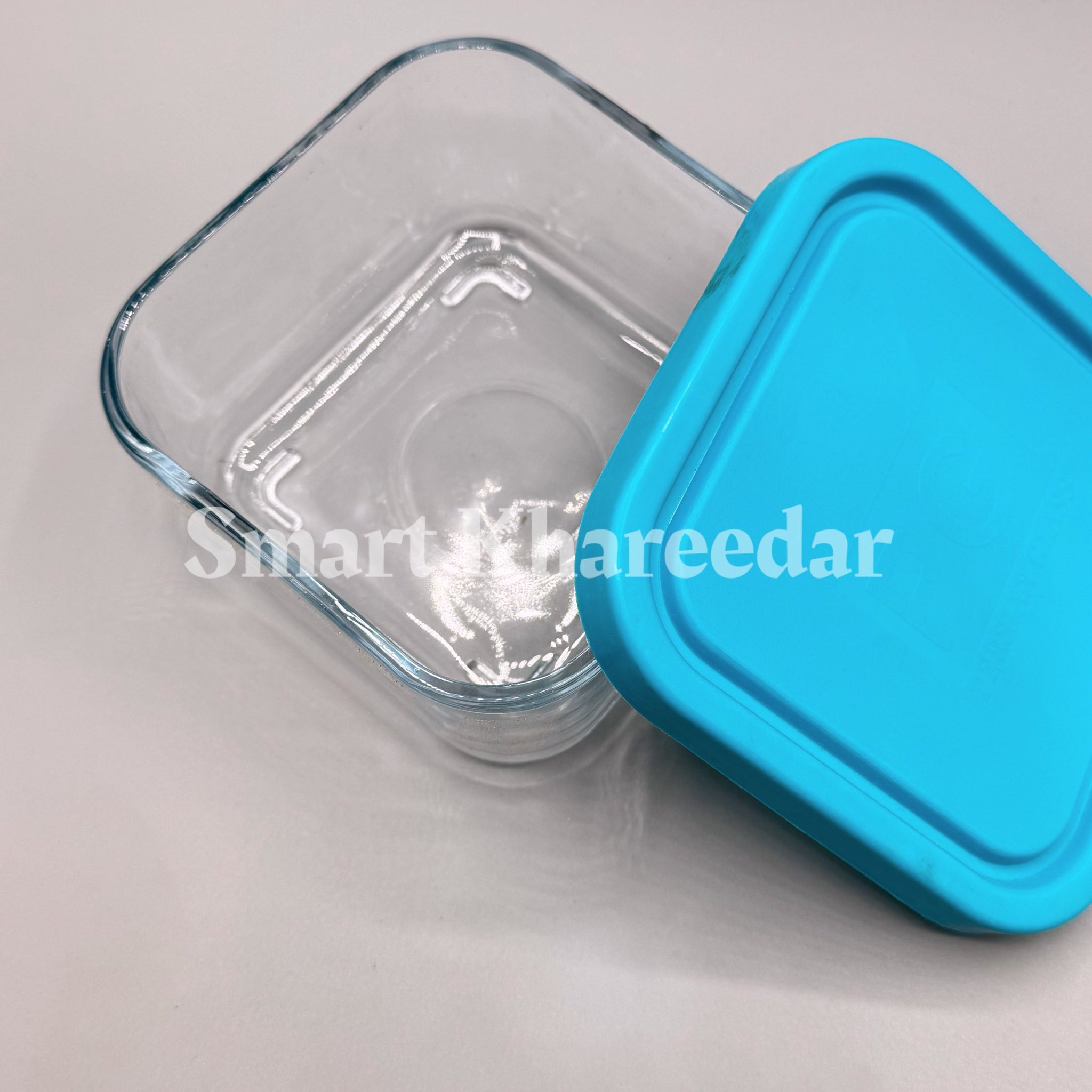 Kaveh Tempered Glass Airtight Bowl with Silicone lid - Square Small | 300ml