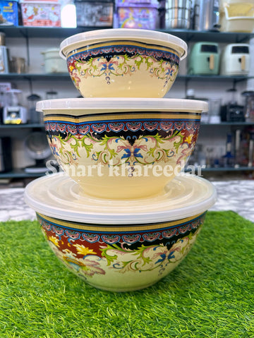 3pc Enamel Airtight Bowl Set