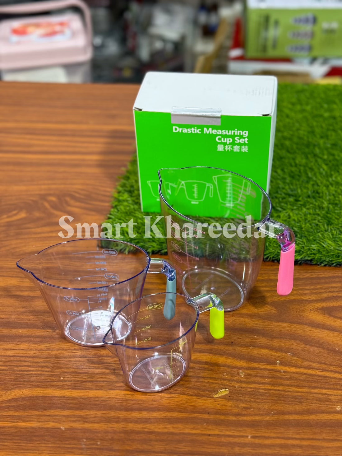 3-Piece Clear Acrylic Measuring Cup Set | 500ml, 1L & 1.5L | Durable Kitchen Measuring Jugs for Liquid & Dry Ingredients