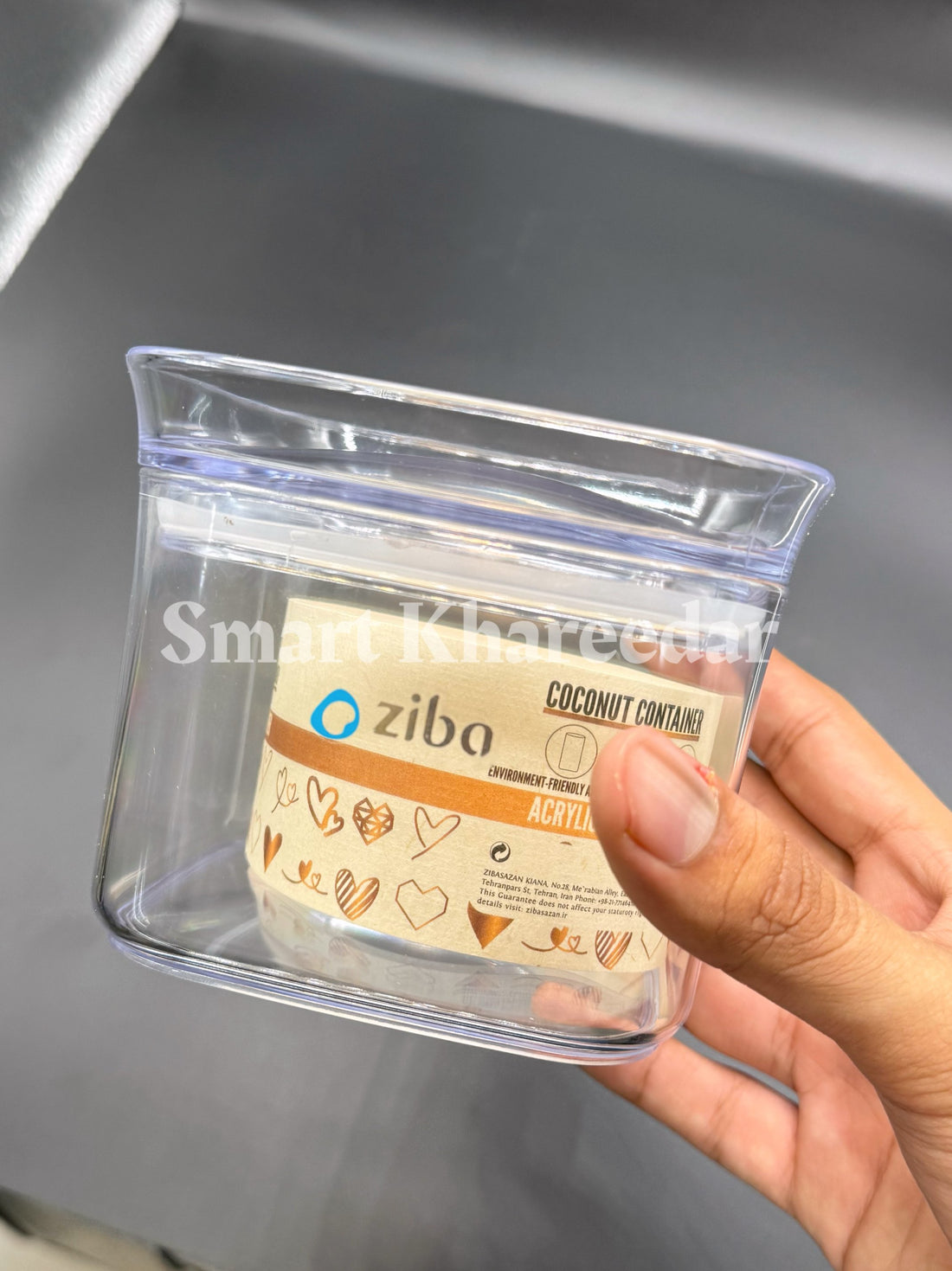 1/2kg Ziba Crystal Acrylic Jar with Acrylic Airtight Lid