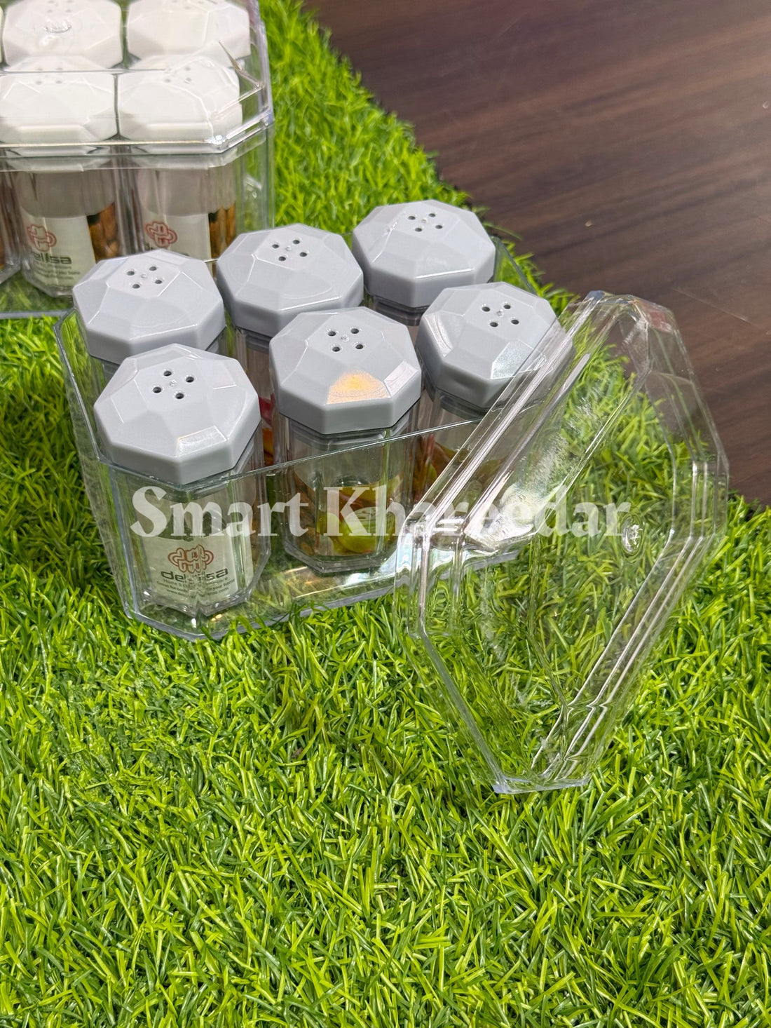6pc Square Salt & Pepper Shaker Set with Acrylic Box - Namak Dani set