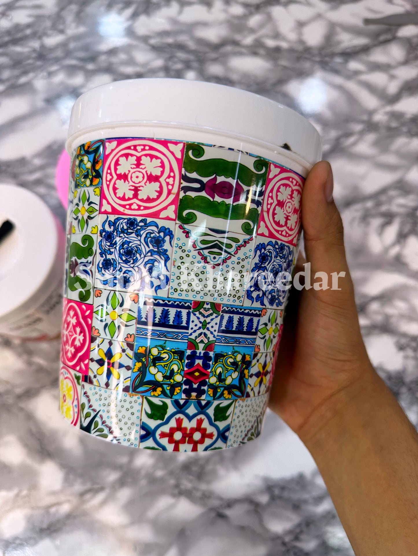 1.5L Bucket Jar with 3d prints