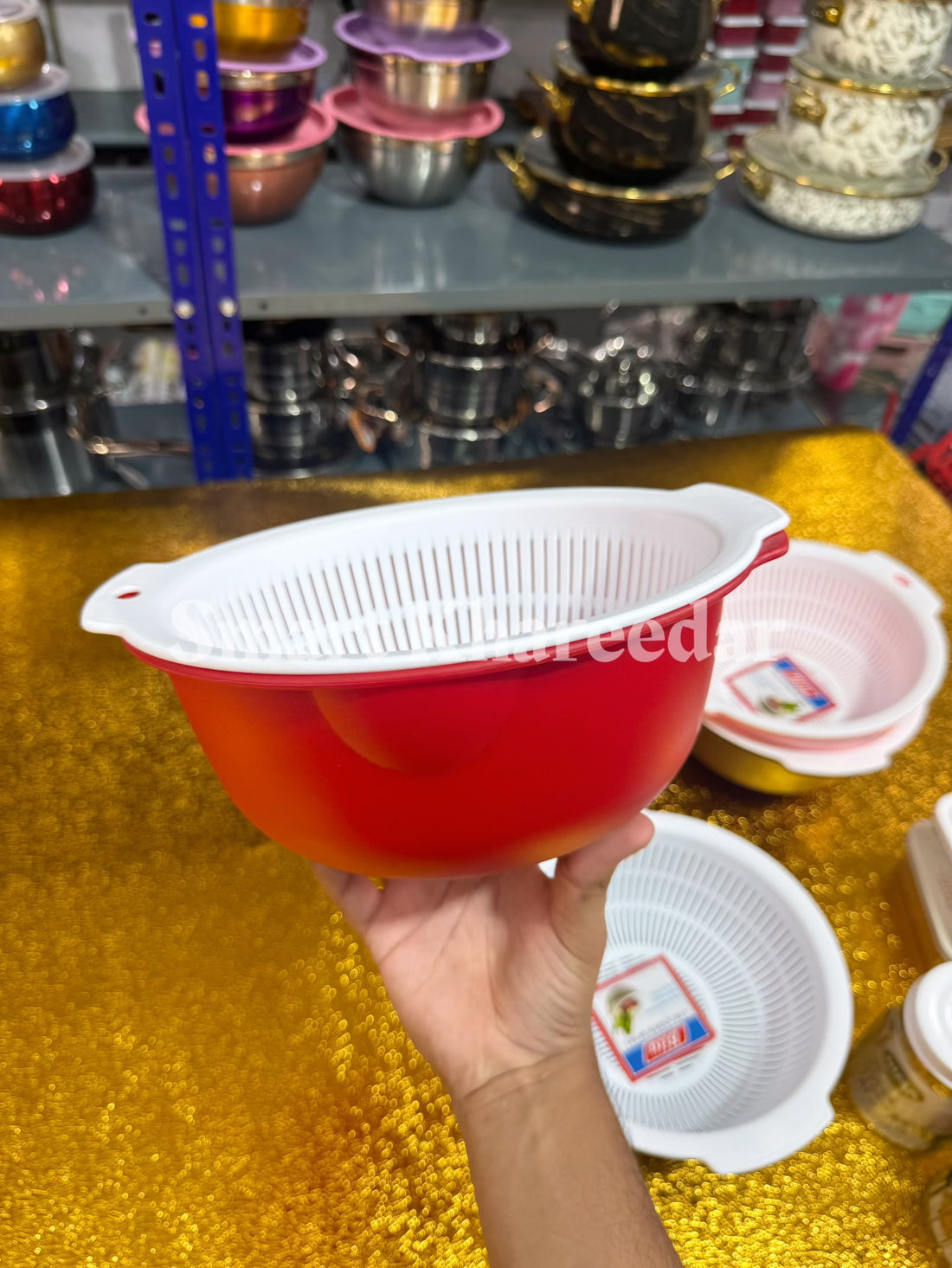 Bita Plastic Multi-Purpose Kitchen Colander Bowl with Handles | Double Strainer