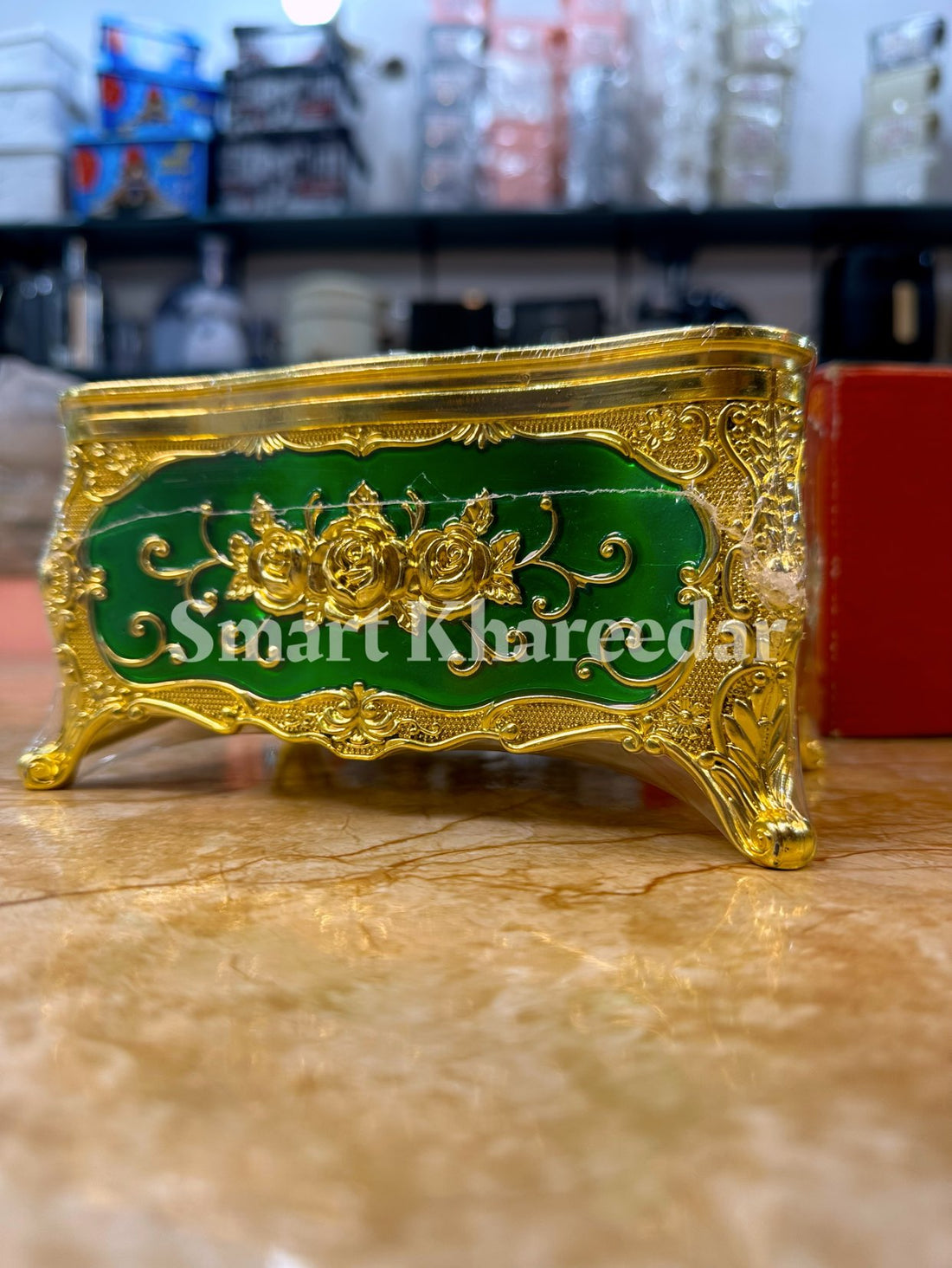 Royal Tissue Box | Elegant Decorative Tissue Holder with Golden Embossing