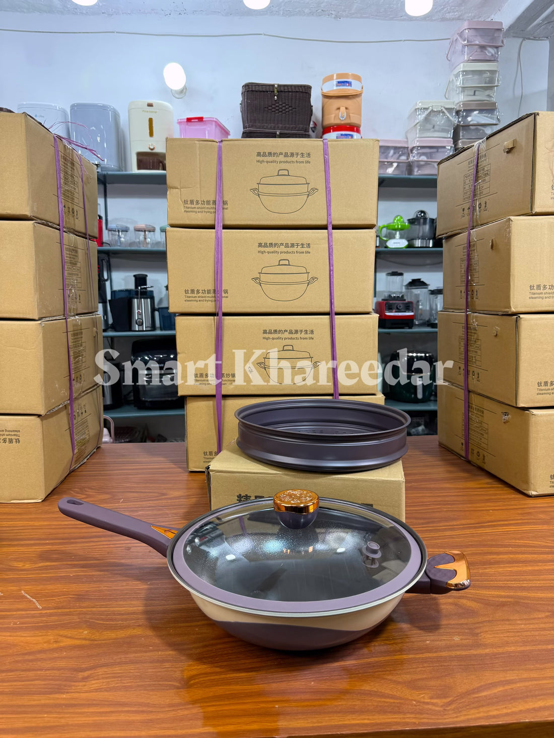 32cm Flat Bottom Non-Stick Stir Fry Pan | Multi-Purpose Fryer & Steamer | Household Kitchen Cookware
