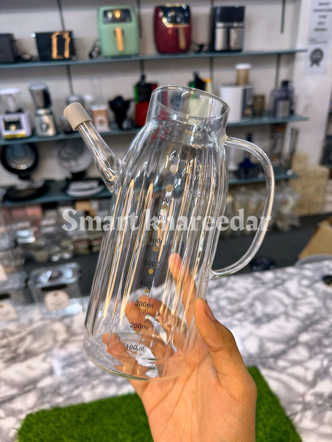 1.4L Premium Glass Oil Jug with Bamboo Lid