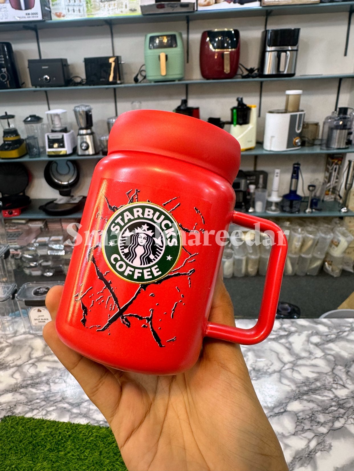 Starbucks Ceramic Mug with Mirror Lid