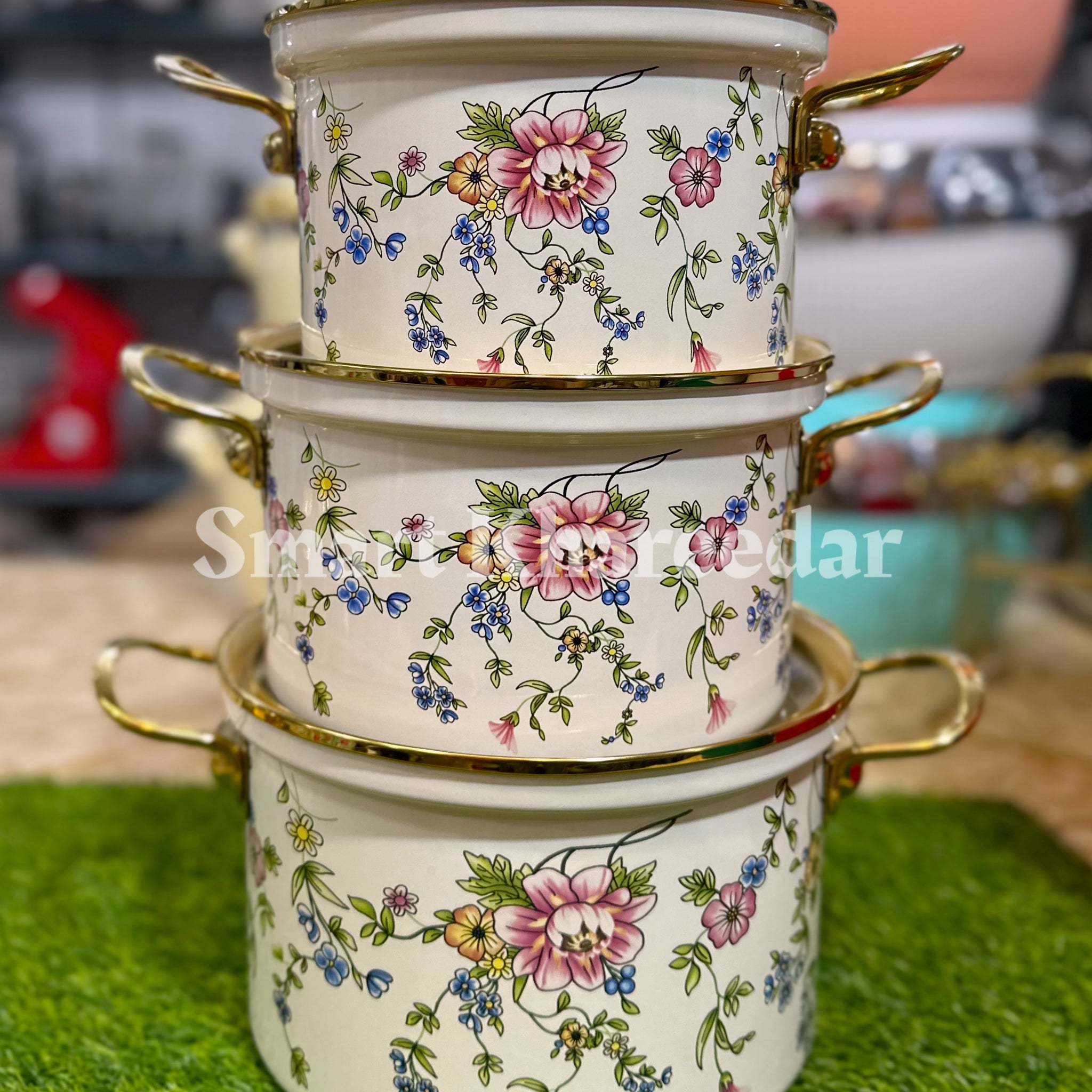 BOSHILANG 3pc Enamel Casserole With Lid Set [Cookware]