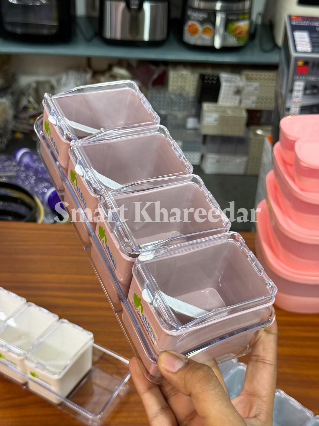 4pc Ashkhan Spice Jars With Acrylic Tray | Spice Jar Set