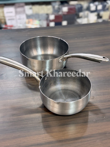 Stainless Steel LaserCut Honeycomb Sauce Pans - Deep Pot  with Handle
