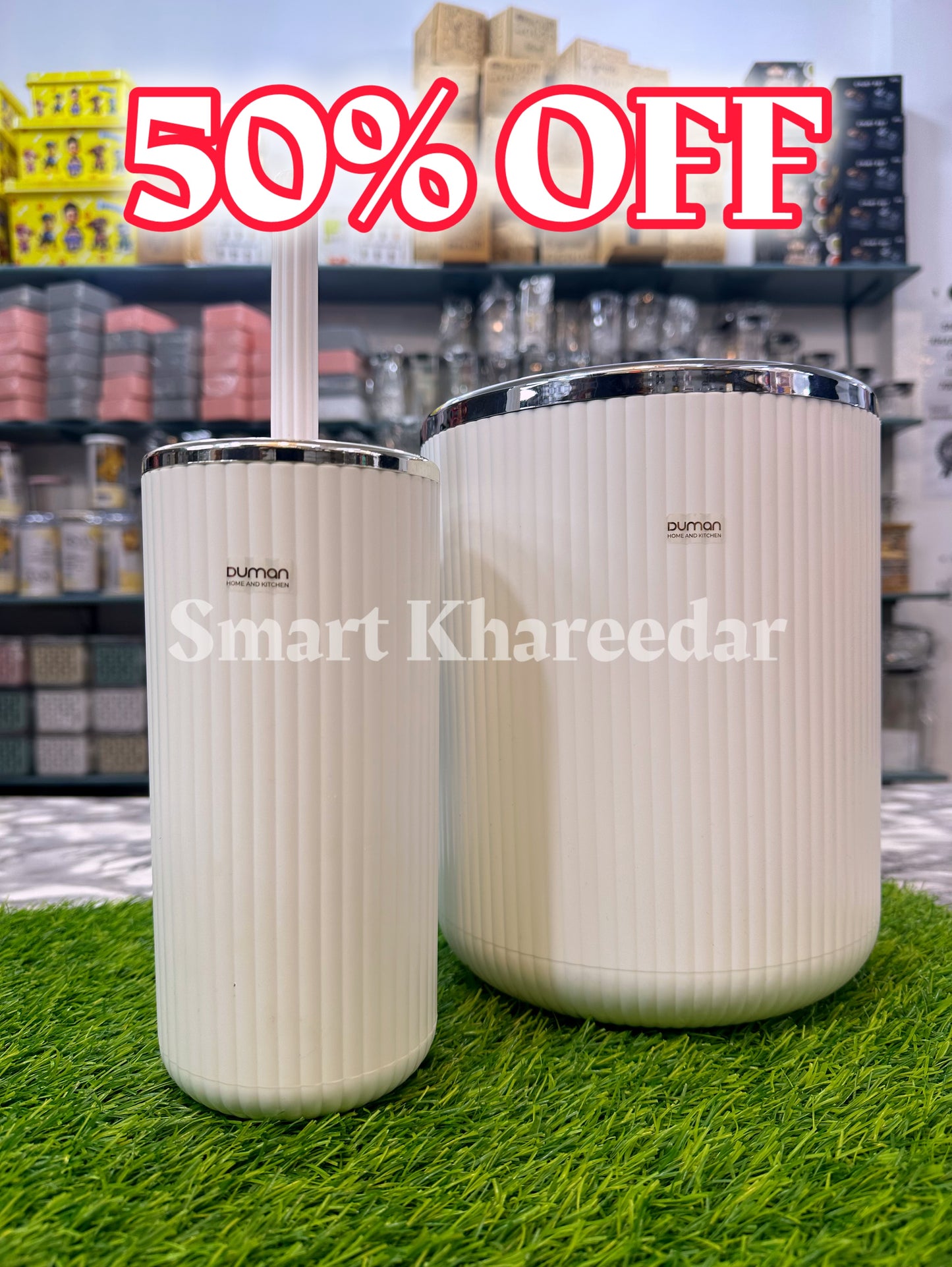 Duman Washroom Set (Dustbin + Cleaning Brush)