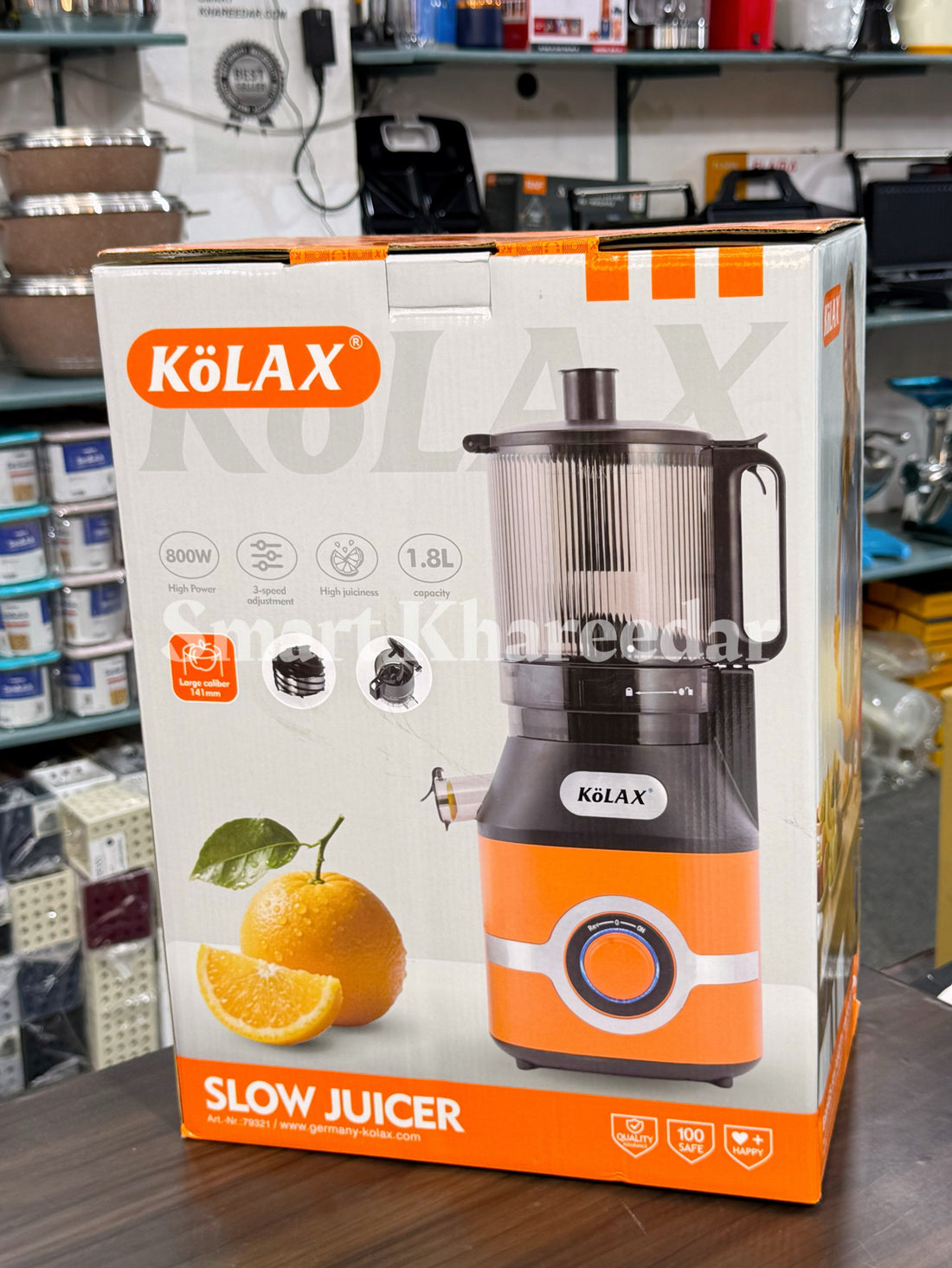 Kolax 800W Electric Slow Juicer Machine 1.8L