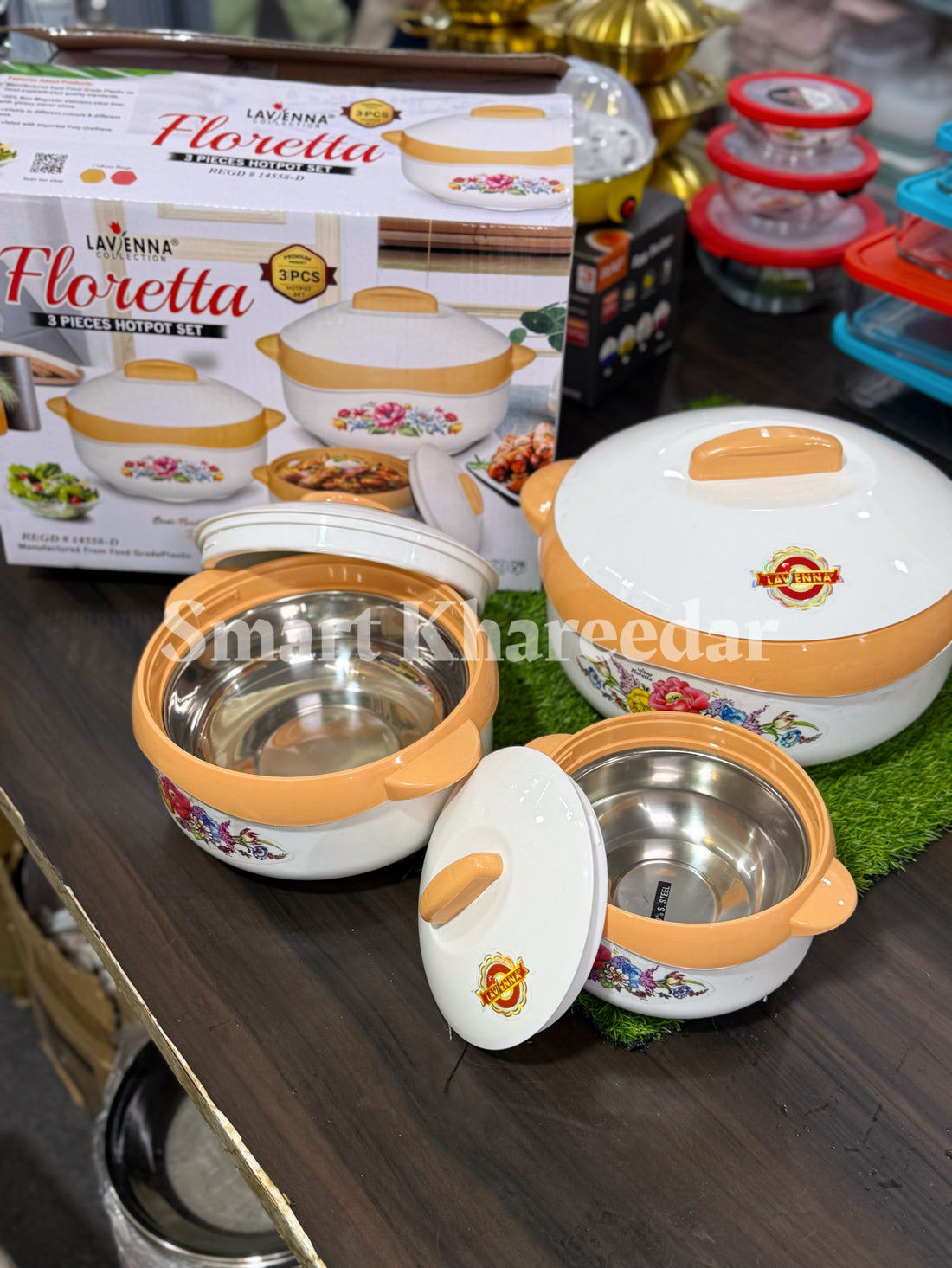3pc KeepWarm Stainless Steel Hotpot Set - 2L+3L+4L